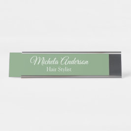 Placa De Mesa Sage green hair stylist adicionar nome ao site de 
