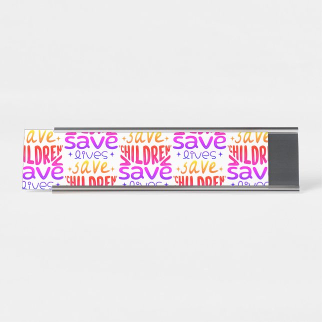 Placa De Mesa Salvar Filhos, Salvar Vidas (Frente)