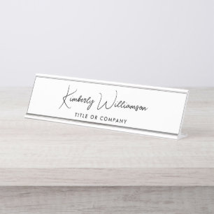 Placa De Mesa Script Chic Professional