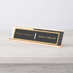 Placa De Mesa Script de Mármore Branco da Tendência Negra Mode