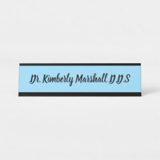 Placa De Mesa Script Dentist Blue