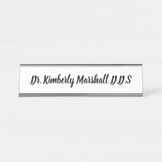 Placa De Mesa Script Dentist White