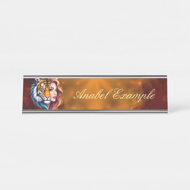 Placa De Mesa Selvagem Interior – Deusa do Espírito do Tigre.  (Frente)