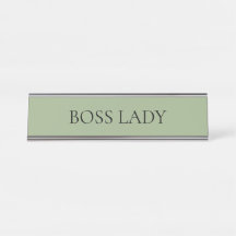 Senhora Chefe Verde Sage Minimalista