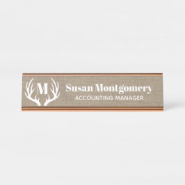 Placa De Mesa Serapilheira branca rústica do falso dos Antlers