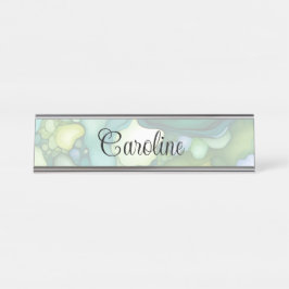 Placa De Mesa Serenidade em formas verdes de Abstrato