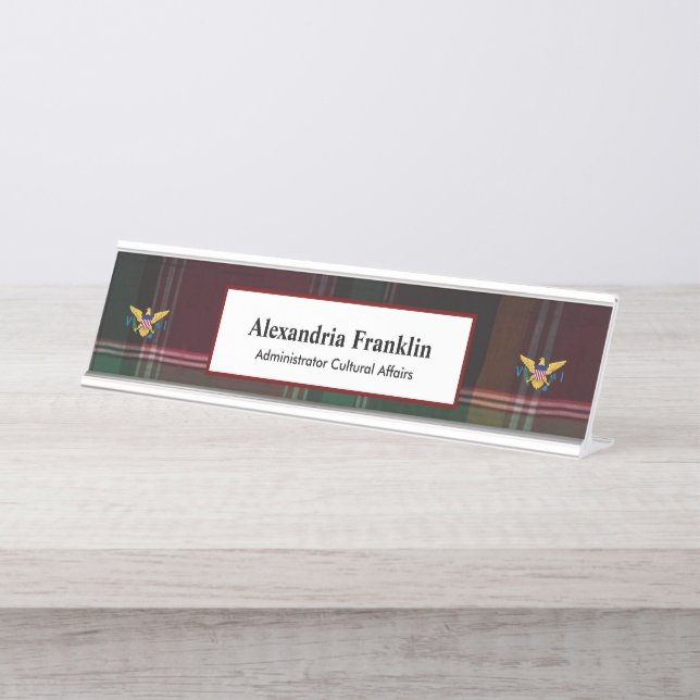 Placa De Mesa Serviço Comercial de Sinalizador das Ilhas Virgens (Frente)