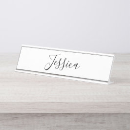 Placa De Mesa Seu nome | Script Elegante