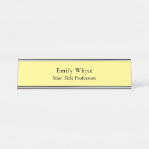 Placa De Mesa Simples, Amarelo claro, profissional moderno