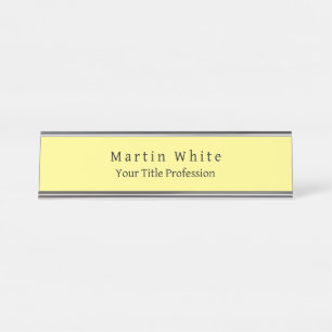 Placa De Mesa Simples, Amarelo claro, profissional moderno