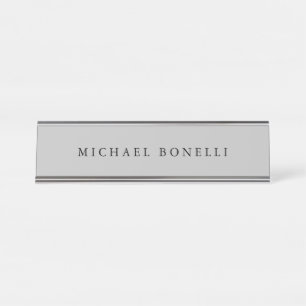 Placa De Mesa Simples Cinza Elegante Moderna Elegante