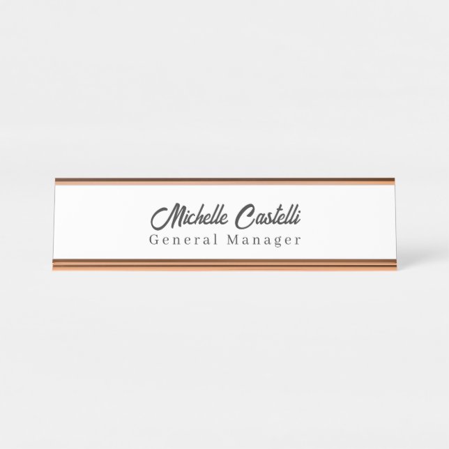 Placa De Mesa Simples clássico exclusivo profissional (Frente)