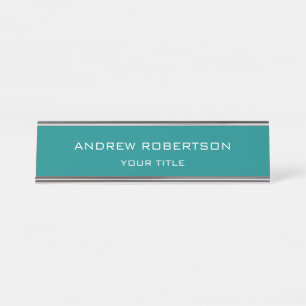 Placa De Mesa Simples e Elegante de Azul Teal