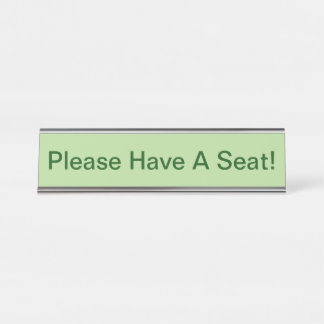 Placa De Mesa Simples, Minimalista E Humilde "Por Favor, Sente-S