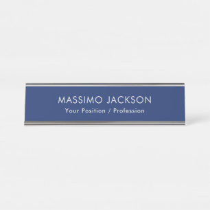 Placa De Mesa Simples Minimalista Elegante Moderno Azul