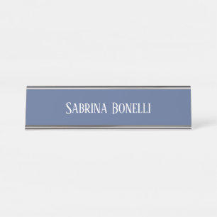 Placa De Mesa Simples plano elegante, azul simples, branco