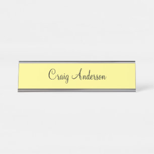 Placa De Mesa Simples profissional Amarelo claro elegante modern