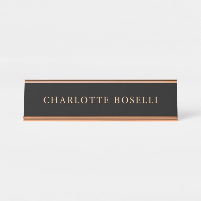 Placa De Mesa Simples profissional clássico elegante minimalista (Frente)