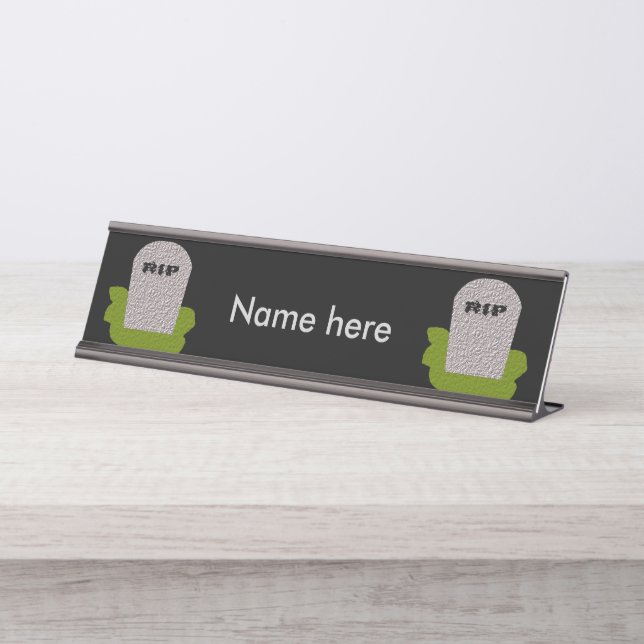 Placa De Mesa Sinal de Mesa Personalizada de Tombstone RIP (Frente)