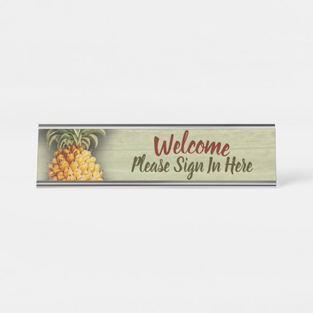 Placa De Mesa Sinal de Recepção de Boas-Vindas de Escritório Pro (Frente)