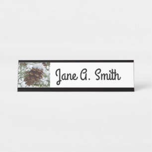 Placa De Mesa Snowy Pine Cone I Winter Nature Photoshop
