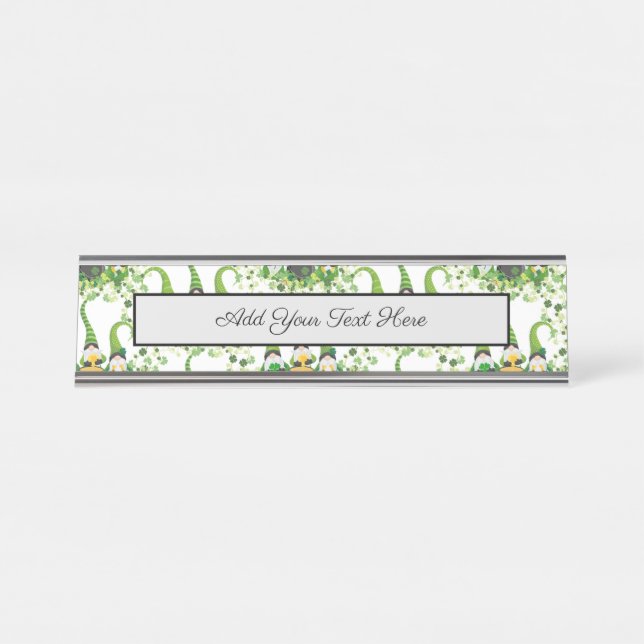 Placa De Mesa St Patricks Day Green Clovers Old Leprechaun (Frente)