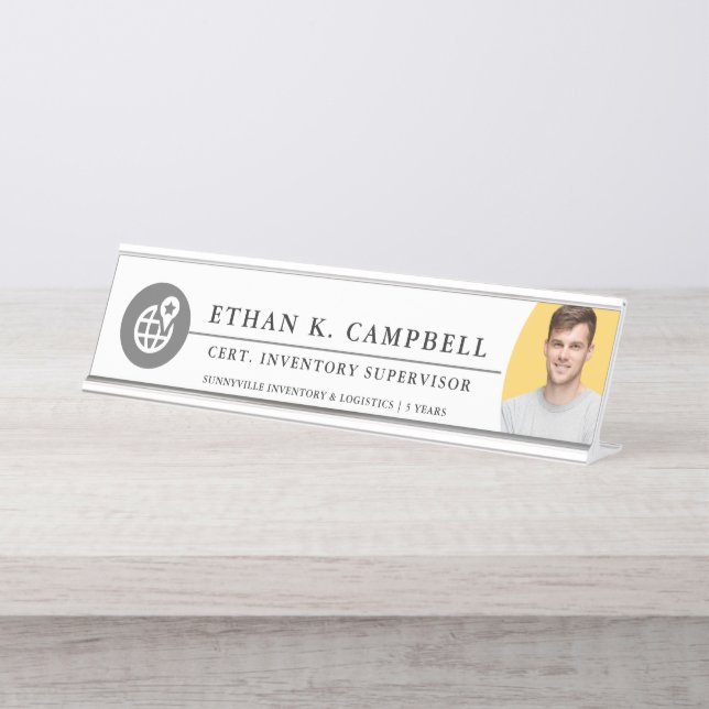 Placa De Mesa Supply Chain Manager| Symbol + Logo+ Photo (Frente)