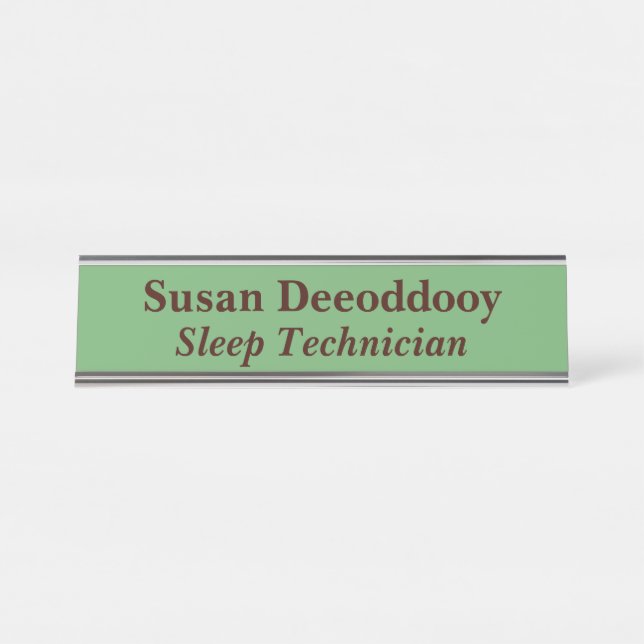 Placa De Mesa Técnico de Sono Verde (Frente)