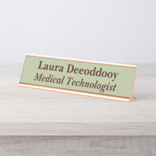 Placa De Mesa Tecnólogo Médico Verde