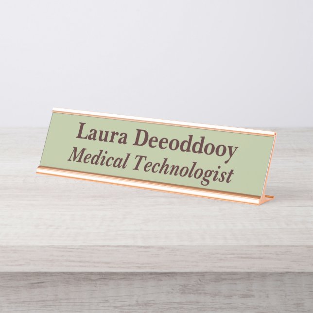 Placa De Mesa Tecnólogo Médico Verde (Frente)