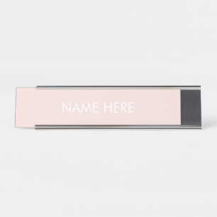 Placa De Mesa Texto de nome personalizado pincel cor-de-rosa com