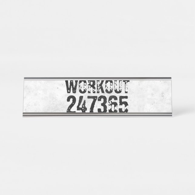 Placa De Mesa Texto riscado vestido Workout 247365 rústico (Frente)