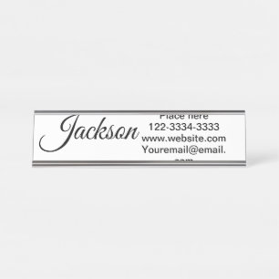 Placa De Mesa Texto simples mínimo adicione seu nome local cidad