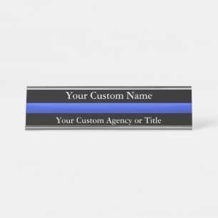Placa De Mesa Thin Blue Line Custom