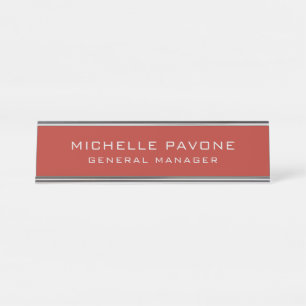Placa De Mesa Tijolo Elegante Vermelho e Cinza Simples Profissio
