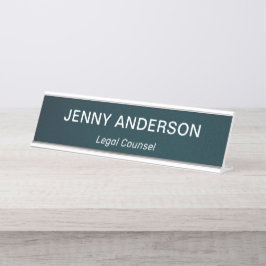 Placa De Mesa Título de Escritório Simples Profissional Moderno