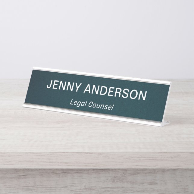 Placa De Mesa Título de Escritório Simples Profissional Moderno (Frente)