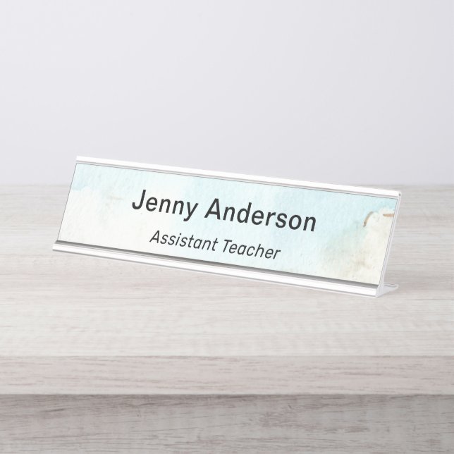 Placa De Mesa Título de Escritório Simples Profissional Moderno (Frente)