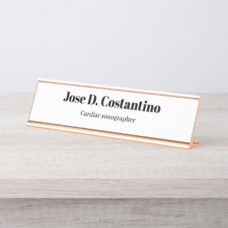 Placa De Mesa Título de Mesa Simples Rosa Pastel Leve Nome