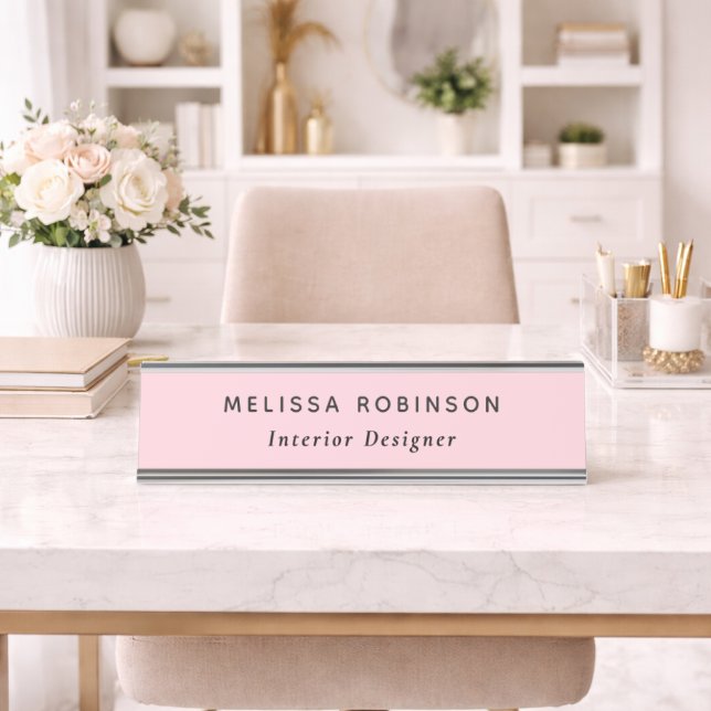 Placa De Mesa Título de Nome e Profissão Personalizado Minimalis (Criador carregado)