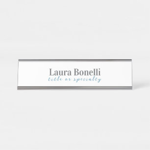 Placa De Mesa Título de Nome Simples Moderno Profissional Minima