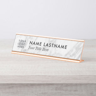 Placa De Mesa Título do mármore branco da Cinza minimalista do l