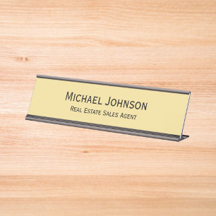 Placa De Mesa Título do Office Professional Moderno Elegante