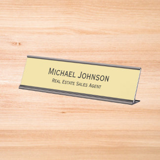 Placa De Mesa Título do Office Profissional Moderno Elegante