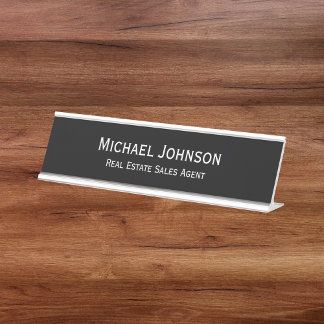 Placa De Mesa Título do Office Profissional Moderno Simples