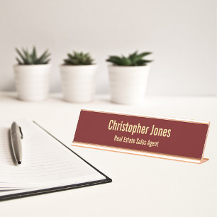 Placa De Mesa Título Executivo do Office de Classe Elegante Pro