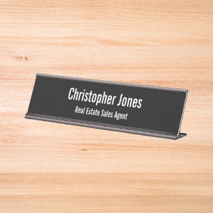 Placa De Mesa Título Executivo do Office Simples Elegante Profi