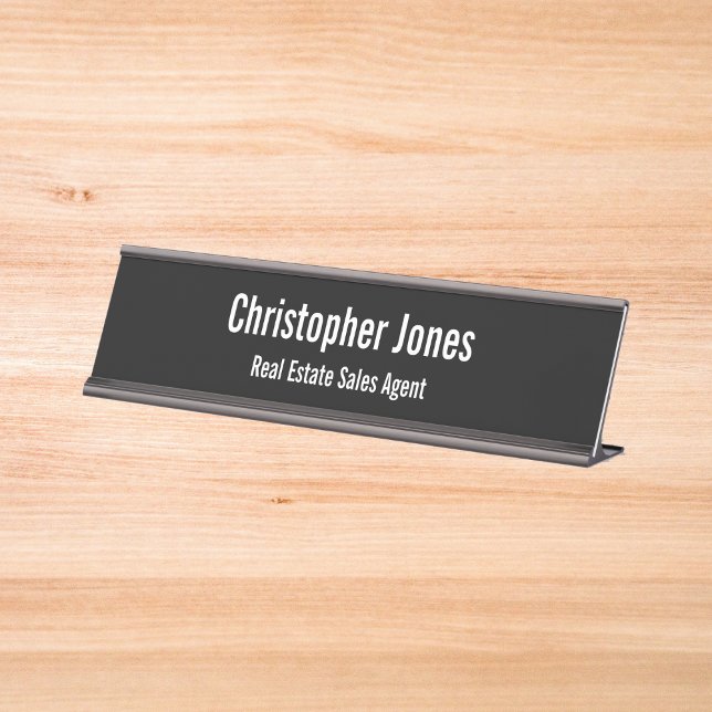 Placa De Mesa Título Executivo do Office Simples Elegante Profis (Professional Elegant Simple Office Executive Title Desk Name Plate)