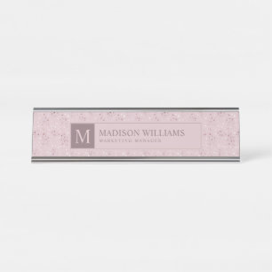 Placa De Mesa Tom Pastel Rosa Bege Pontos Dourados Padrão Lantej