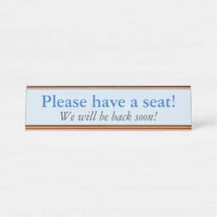 Placa De Mesa Tradicional: "Por favor, sente-se!"